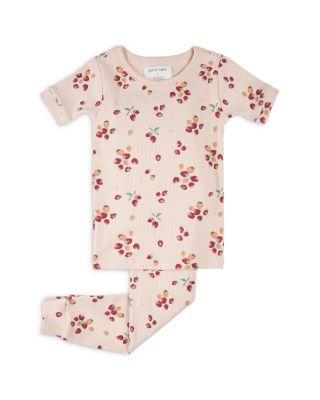 Girls' Strawberry Print Ribbed Pajama Set - Little Kid by PETIT LEM