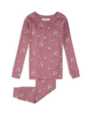 Girls' White Flowers Print Pajama Set - Little Kid by PETIT LEM