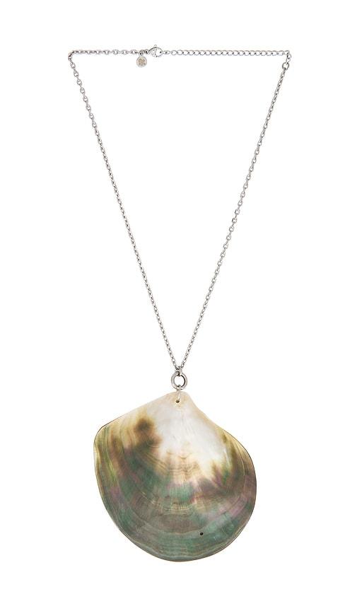petit moments Abalone Shell Necklace in Metallic Silver by PETIT MOMENTS