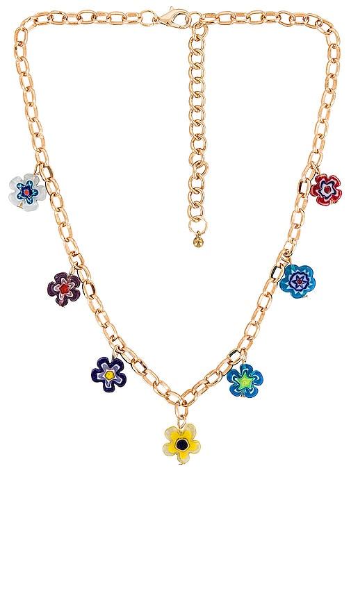 petit moments Daisy Chain Necklace in Metallic Gold by PETIT MOMENTS
