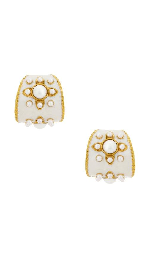 petit moments Daisy Earrings in Metallic Gold by PETIT MOMENTS