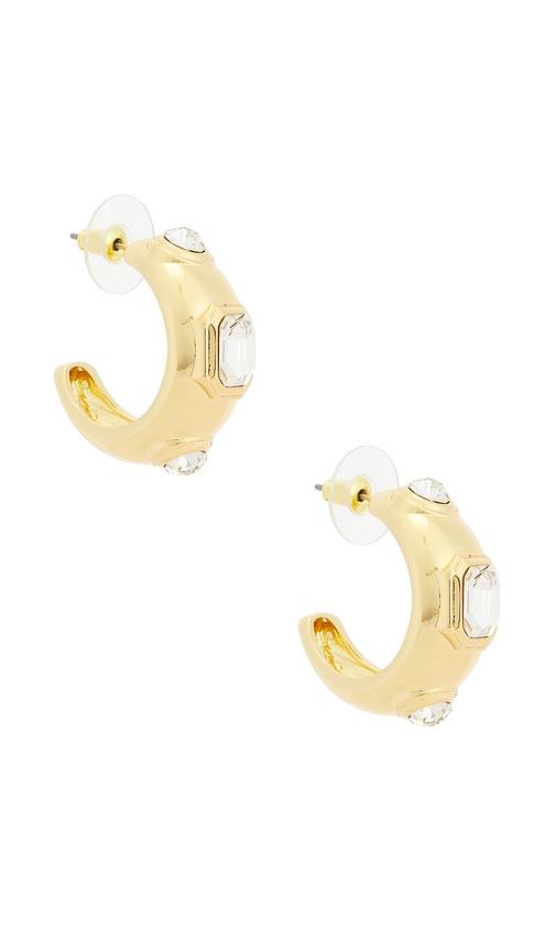 petit moments Gardenia Hoop Earrings in Metallic Gold by PETIT MOMENTS