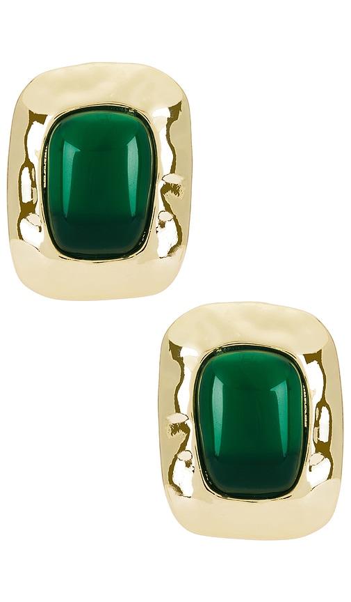 petit moments Giovana Stud Earrings in Green by PETIT MOMENTS