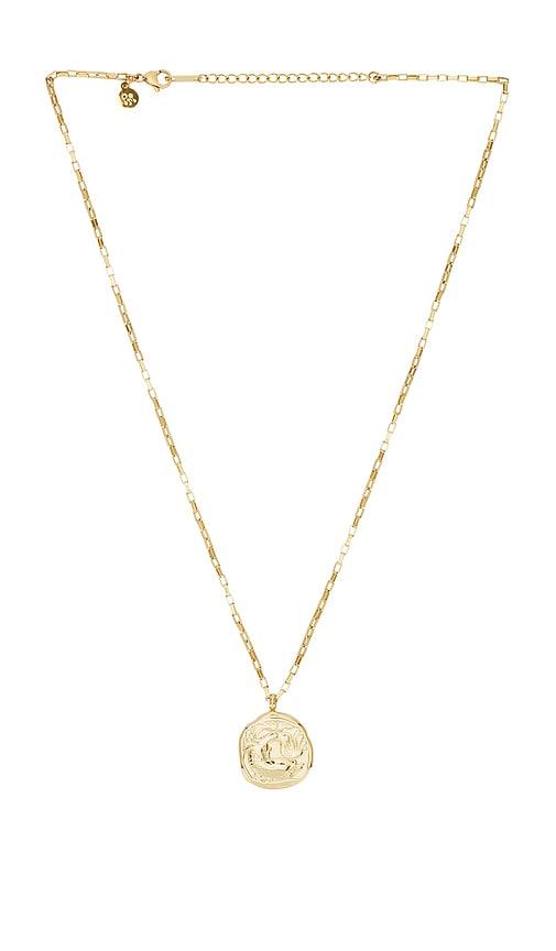 petit moments Horoscope Charm Necklace in Metallic Gold by PETIT MOMENTS