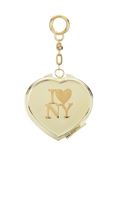 petit moments I Love Ny Pill Case Keychain in Metallic Gold by PETIT MOMENTS