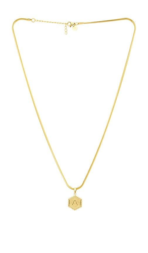 petit moments Initial Pendant Necklace in Metallic Gold by PETIT MOMENTS