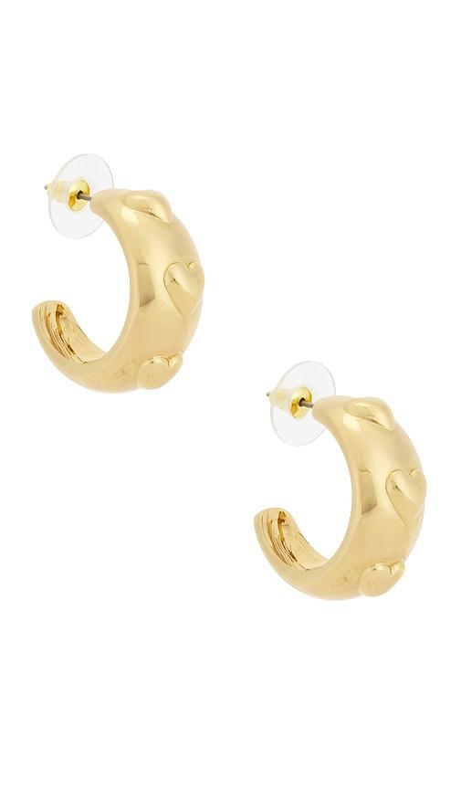 petit moments Lore Hoop Earrings in Metallic Gold by PETIT MOMENTS