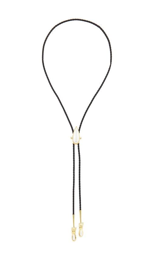 petit moments Madea Bolo Necklace in Black,Metallic Gold by PETIT MOMENTS