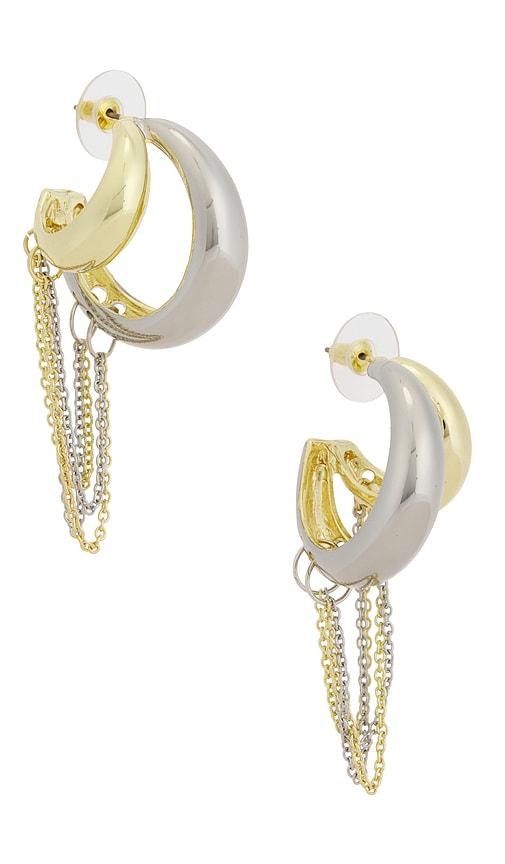 petit moments Mirage Earrings in Metallic Gold,Metallic Silver by PETIT MOMENTS