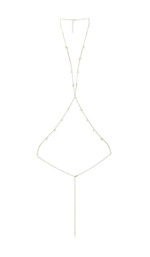 petit moments Pearl Body Chain in Metallic Gold by PETIT MOMENTS
