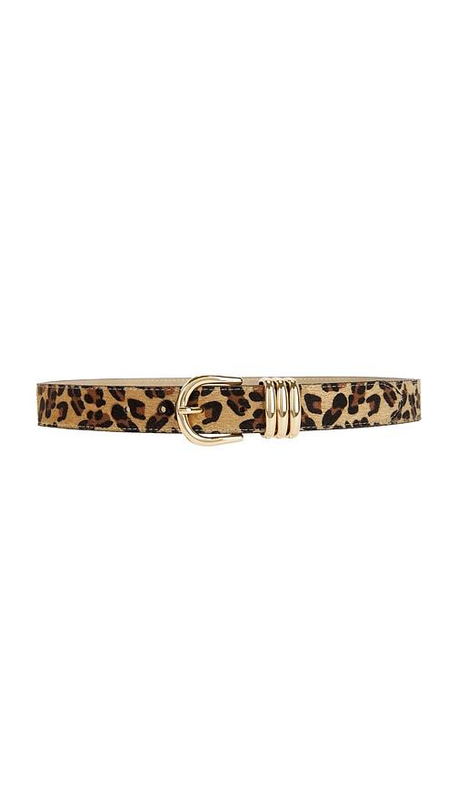 petit moments Polished Faux Fur Belt in Brown by PETIT MOMENTS