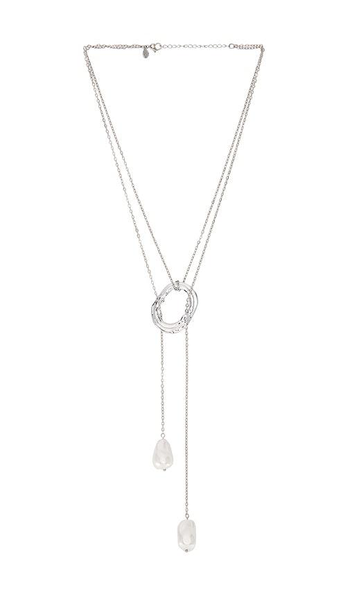 petit moments Solar Lariat Necklace in Metallic Silver by PETIT MOMENTS