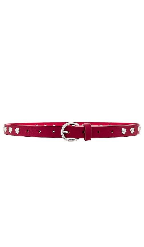 petit moments Studded Heart Belt in Red by PETIT MOMENTS