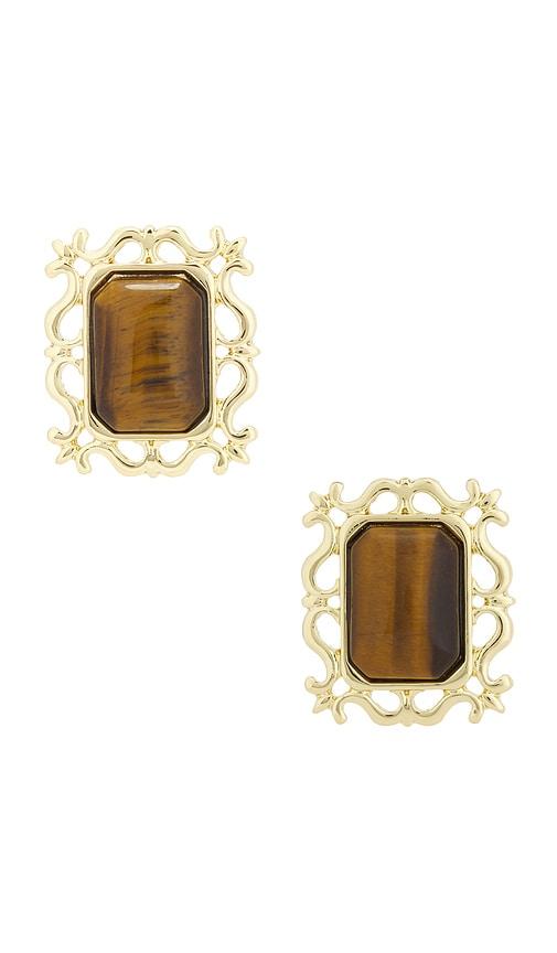 petit moments Viva Stud Earrings in Metallic Gold by PETIT MOMENTS