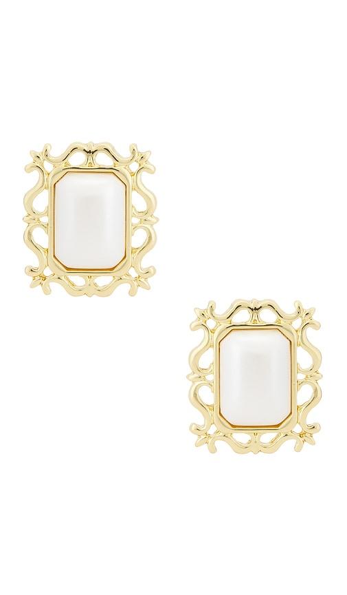 petit moments Viva Stud Earrings in White by PETIT MOMENTS
