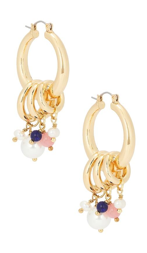petit moments Voyage Hoop Earrings in Metallic Gold by PETIT MOMENTS