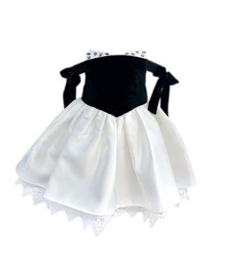 Girls' Audrey Ceremony Dress with Black Velvet Top and White Sateen Skirt - Baby by PETITE MAISON KIDS