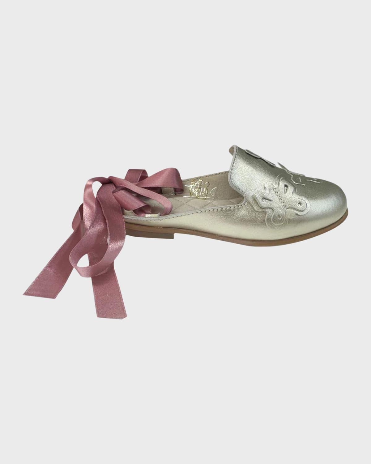Girl's Butterfly Bow-Tie Loafers, Size 8-13 by PETITE MAISON KIDS