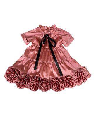 Girls' Satin Rose Dress - Baby by PETITE MAISON KIDS