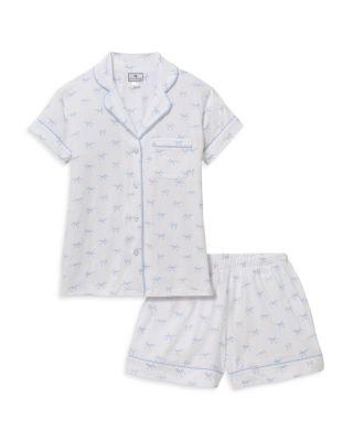 Bow Print Short Sleeve Short Pajama Set by PETITE PLUME