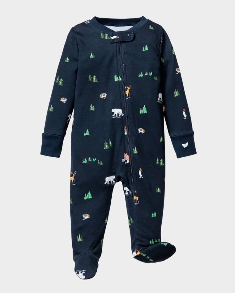 Boy's Arctic Antics Printed Footie, Size Newborn-9M by PETITE PLUME