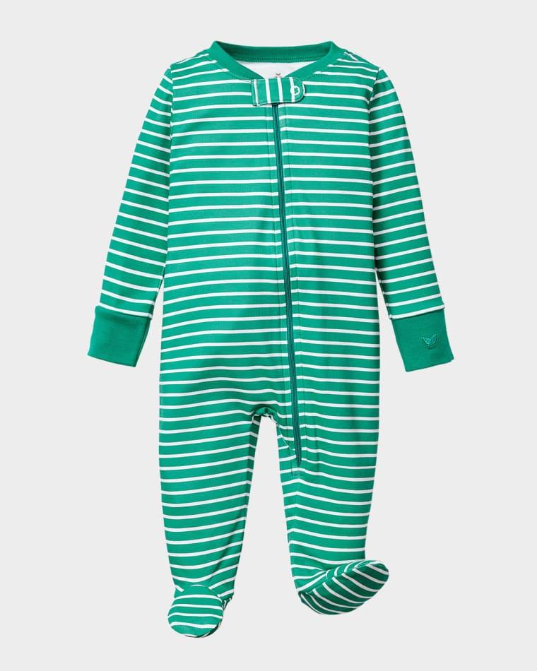 Boy's Striped Snug Fit Footie, Size Newborn-9M by PETITE PLUME