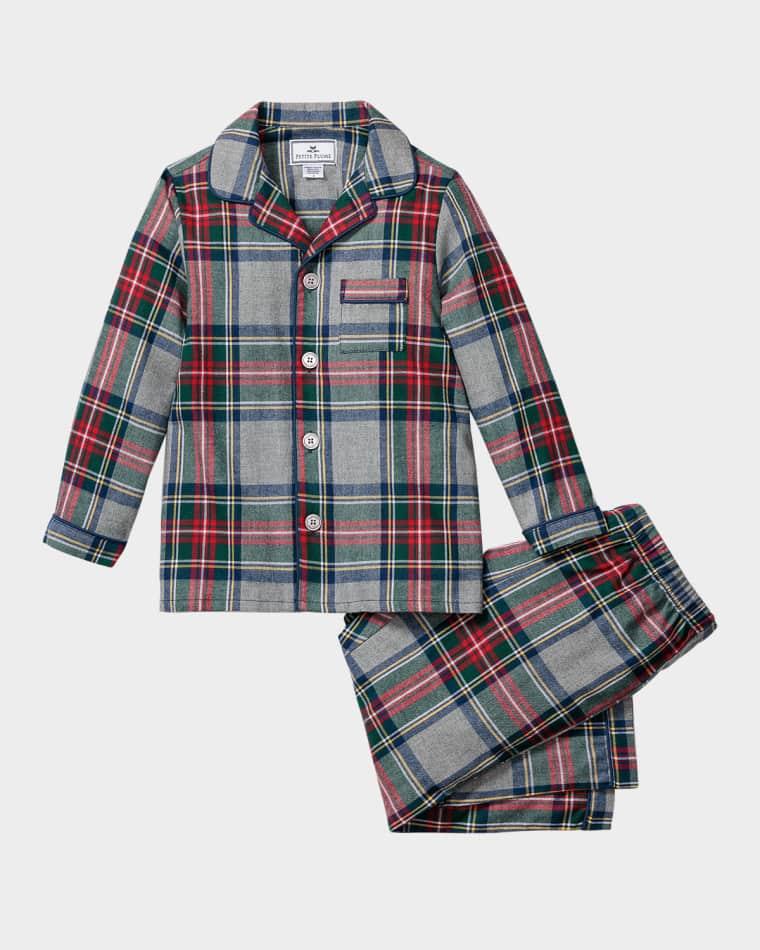 Boy's Westminster Tartan-Print Pajama Set, Size 6M-14 by PETITE PLUME