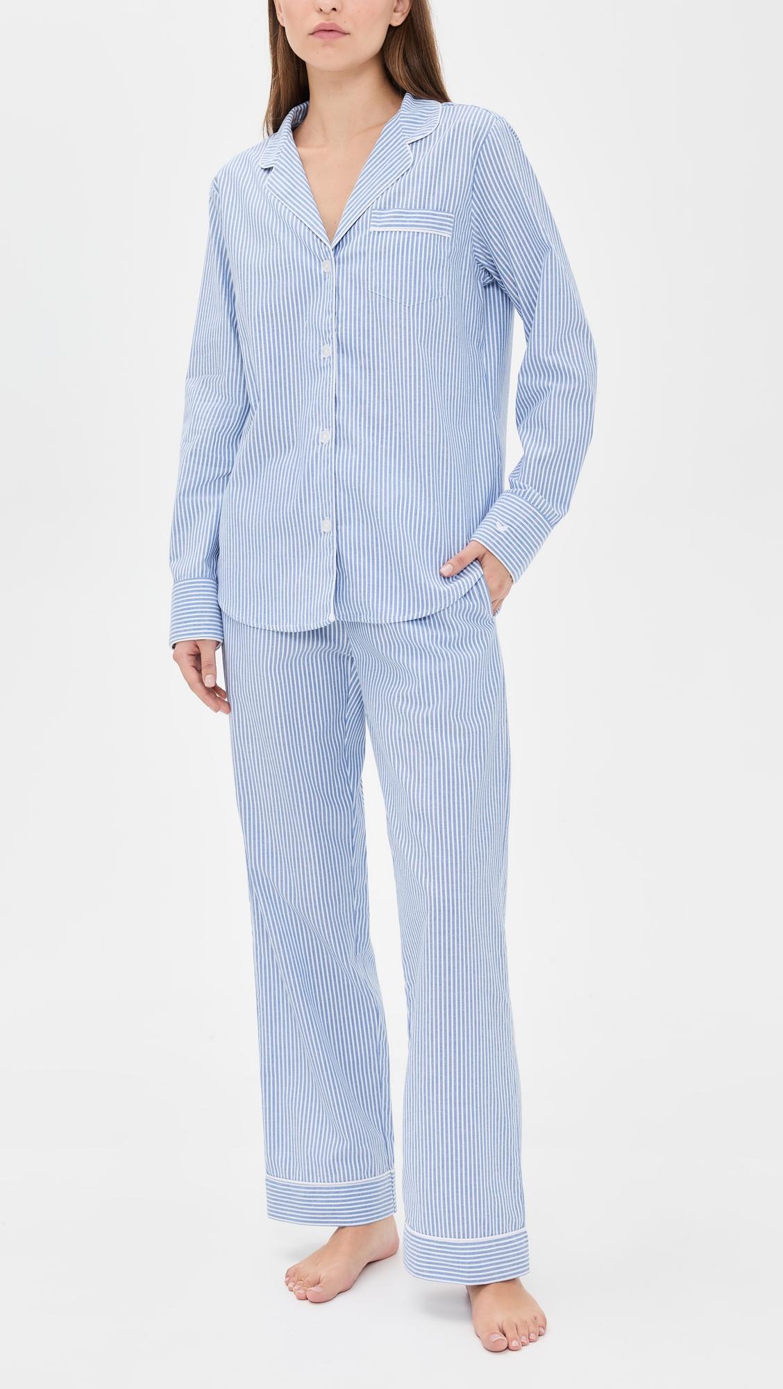 French Blue Seersucker Pajama Set by PETITE PLUME