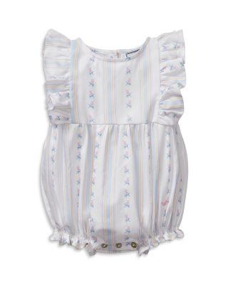 Girls' Ruffled Romper in Cottage Stripe - Baby by PETITE PLUME