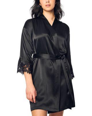 Mulberry Silk Lace Robe by PETITE PLUME