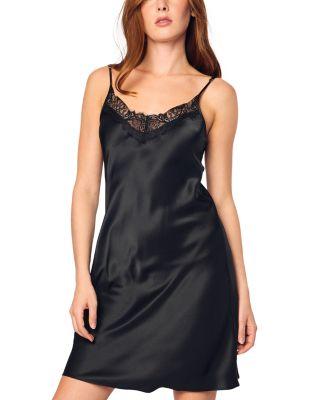 Mulberry Silk Lace Slip Dress by PETITE PLUME