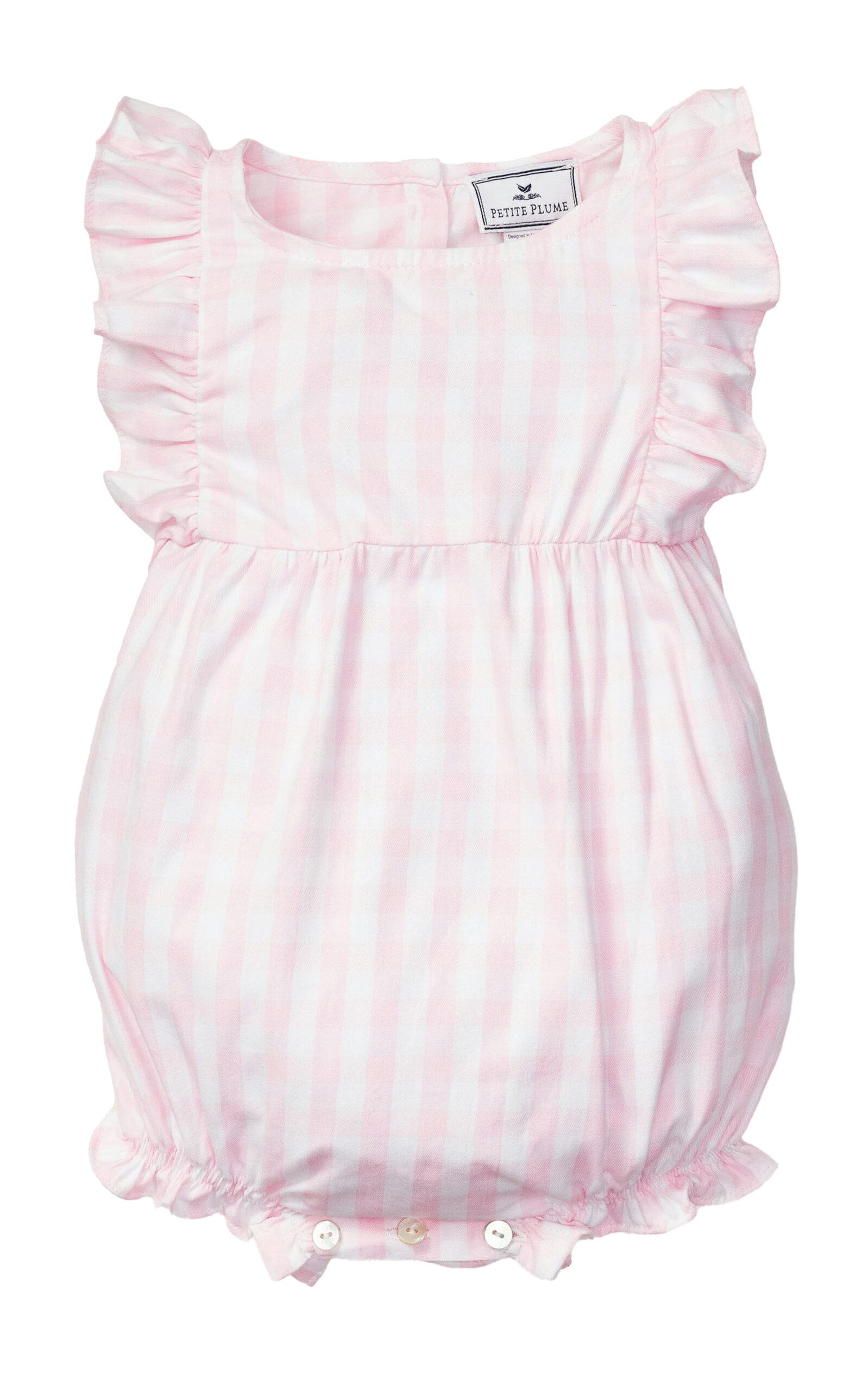Petite Plume Infants' Gingham Cotton-Blend Romper - Moda Operandi by PETITE PLUME