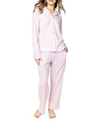 Pima Cotton Pink Stripe Pajama Set by PETITE PLUME