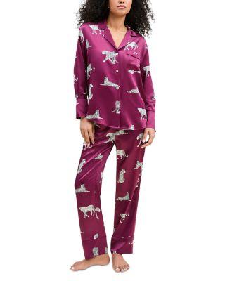 Silk Merlot Panther Pajama Set by PETITE PLUME