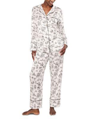 Silk Parisian Toile Pajama Set by PETITE PLUME