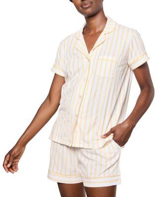 Sunny Stripe Short Sleeve Short Set by PETITE PLUME