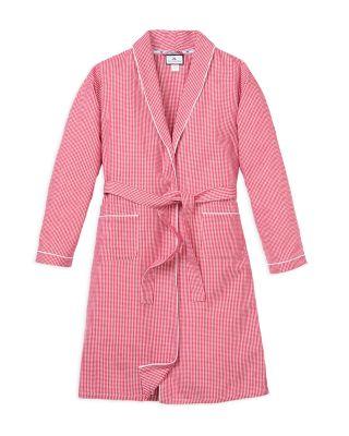Unisex Red Mini Gingham Flannel Robe - Little Kid by PETITE PLUME