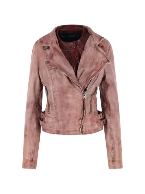 buckle-detail biker jacket by PETRA