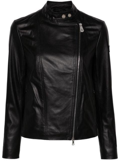 logo-patch leather jacket by PEUTEREY
