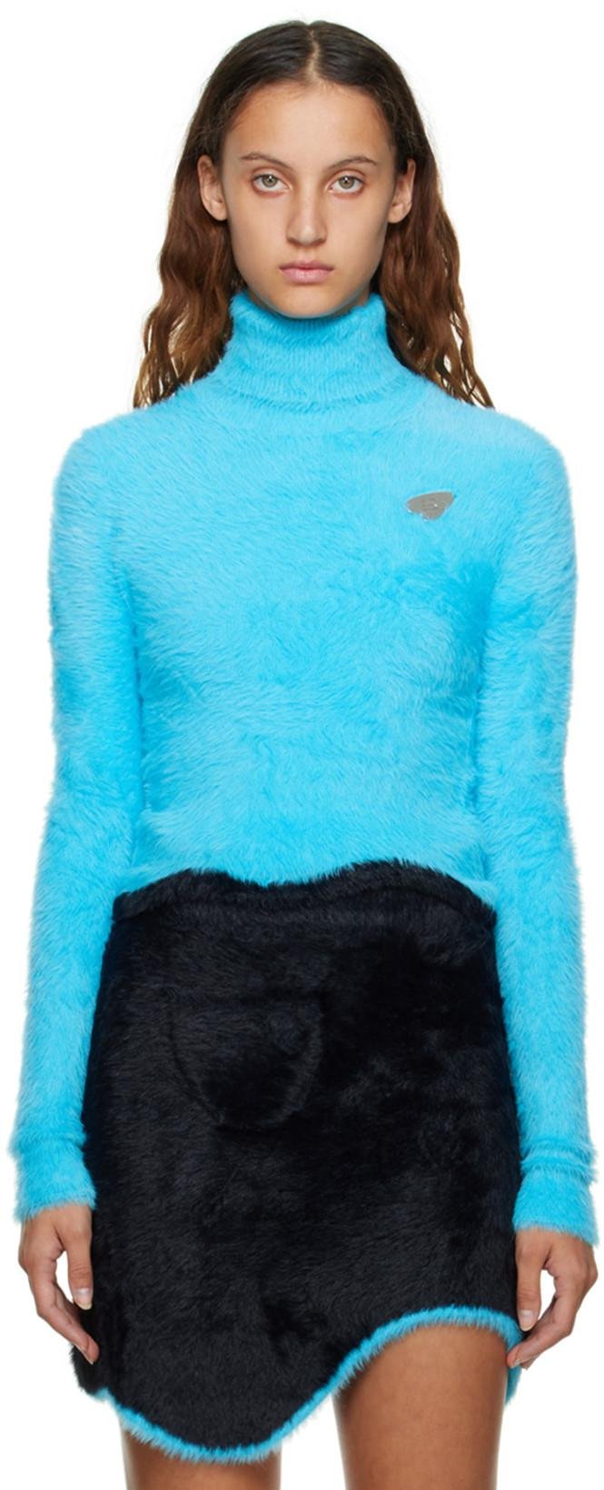 Blue Elara Faux-Fur Sweater by PH5