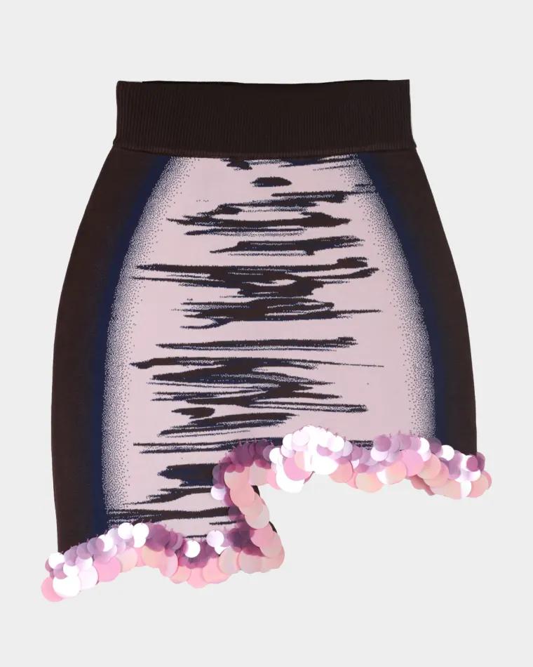 Casey Sequin-Trim Wavy Mini Skirt by PH5