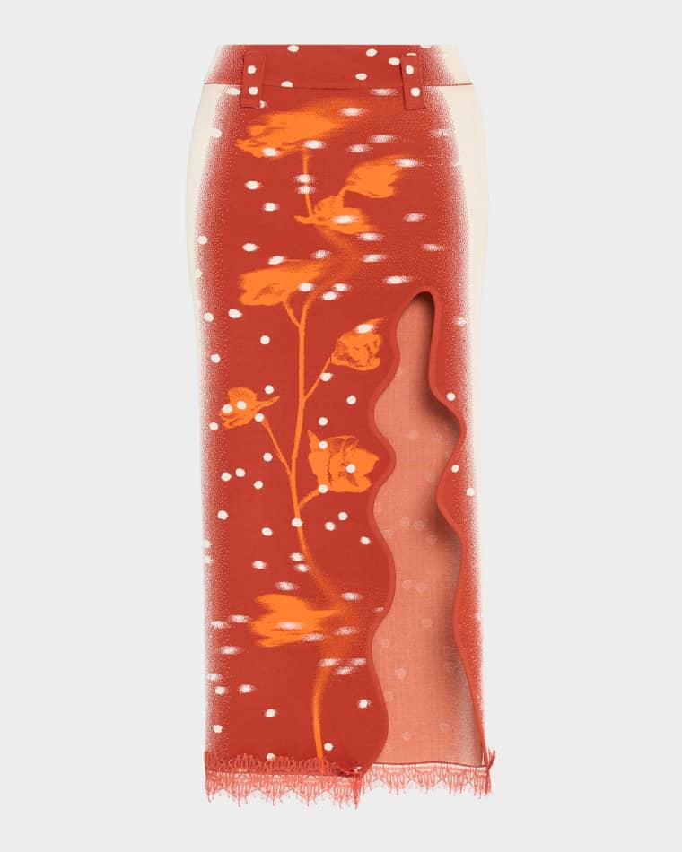 Lily Knit Wavy Slit Maxi Skirt by PH5