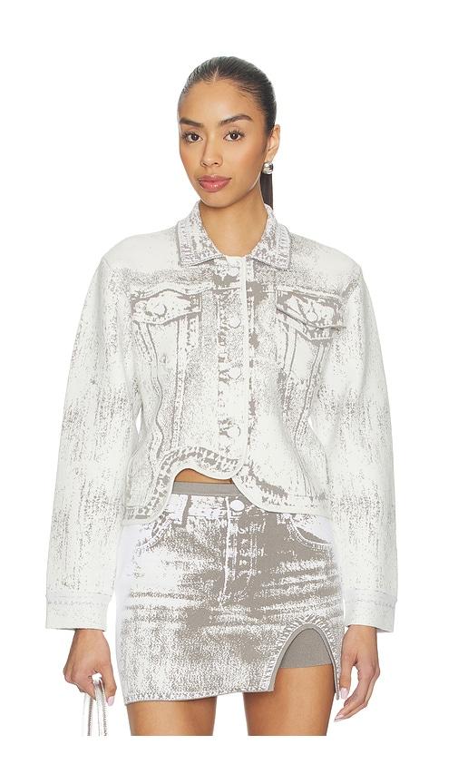 PH5 Hana Denim Print Oversized Jacket in Grey,White by PH5