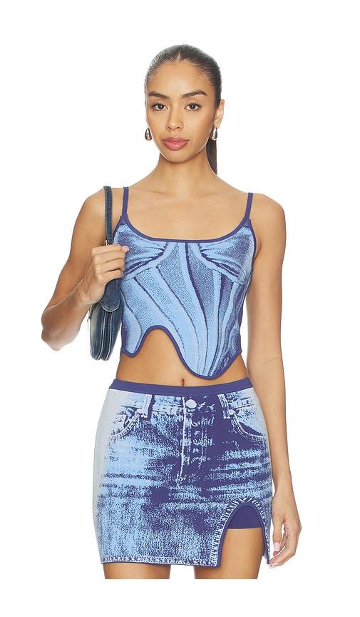PH5 Mila Denim Print Tank Top in Blue by PH5