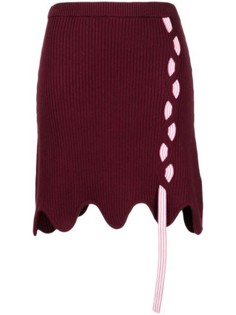 Sofia layered ribbed-knit miniskirt by PH5