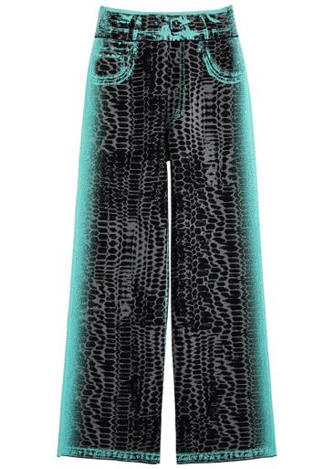 Zahra printed wide-leg knitted trousers by PH5