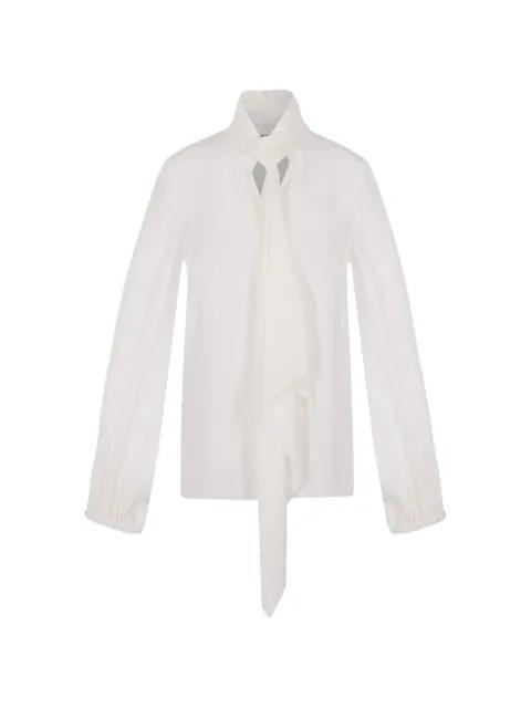 tie-neck long-sleeve blouse by PHAEONIA