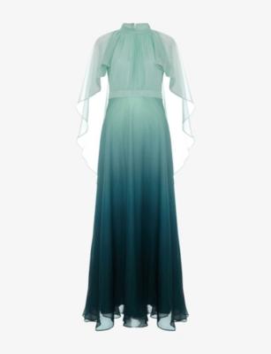 Aspen Flower-Appliqué Woven Maxi Cape Dress by PHASE EIGHT