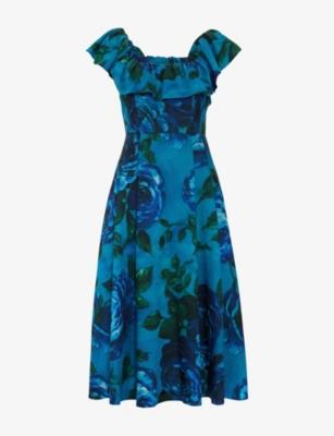 Brianne Floral-Print Lyocell-Blend Midi Dress by PHASE EIGHT