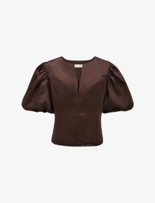 Ivy Puff-Sleeve Satin Top by PHASE EIGHT Ivy Puff-Sleeve Satin Top by PHASE EIGHT